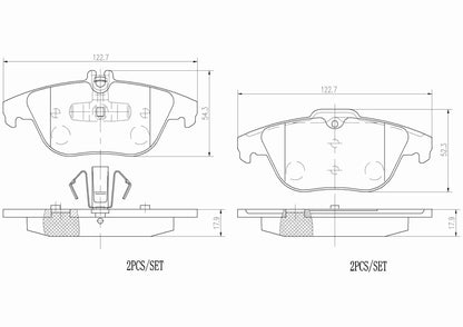 Brembo OE Brembo 13-14 Mercedes-Benz GLK250/10-14 GLK350 Rear Premium NAO Ceramic OE Equivalent Pad P50104N