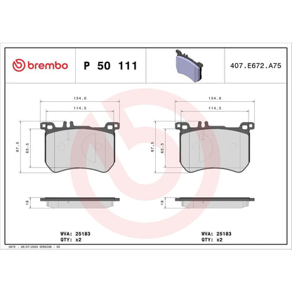 Brembo Disc Brake Pad Set P50111