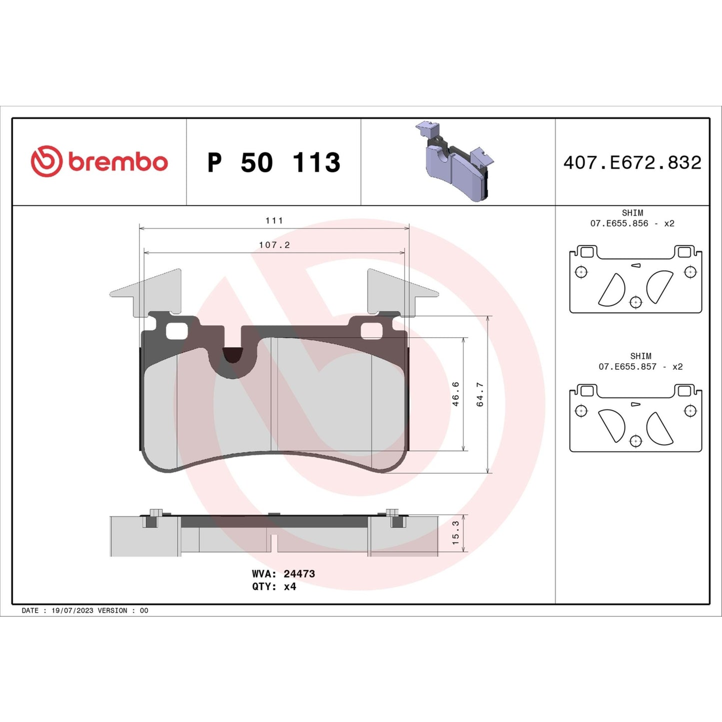Brembo Disc Brake Pad Set P50113