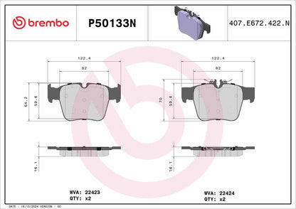 Brembo Disc Brake Pad Set P50133N