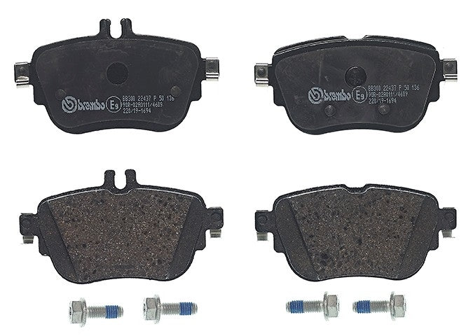 Brembo OE Brembo 17-19 Mercedes-Benz E300/2020 E350 Rear Premium Low-Met OE Equivalent Pad P50136