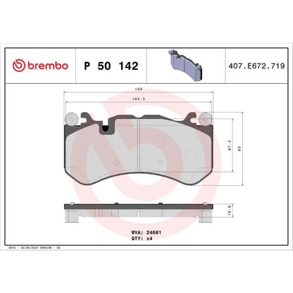Brembo Disc Brake Pad Set P50142