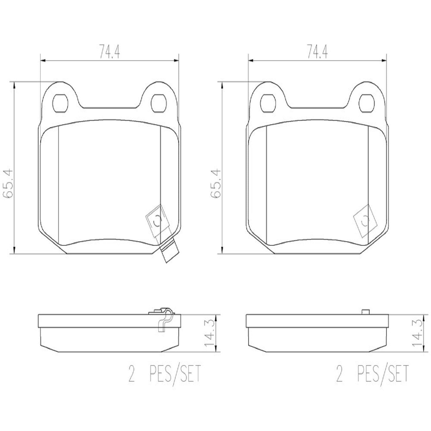 Brembo Rear Disc Brake Pad