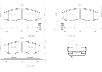 Brembo Disc Brake Pad Set P58001N