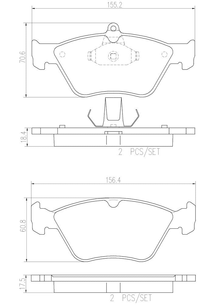 Brembo OE Brembo 94-96 Saab 900 Front Premium NAO Ceramic OE Equivalent Pad P59019N