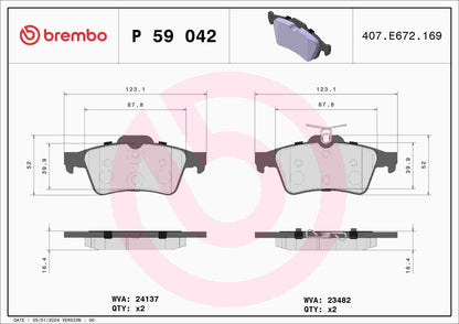 Brembo Disc Brake Pad Set P59042