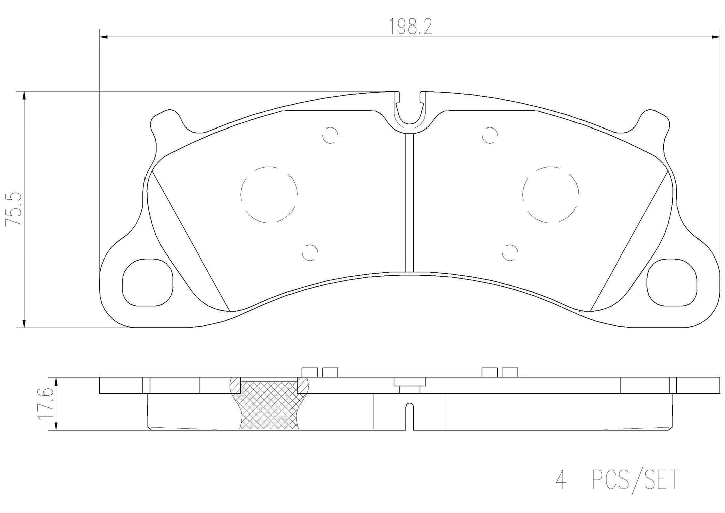Brembo OE Brembo 12-16 Porsche 911/2016 Boxster Front Premium NAO Ceramic OE Equivalent Pad P65025N