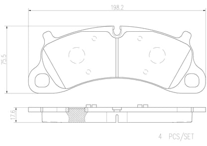 Brembo OE Brembo 12-16 Porsche 911/2016 Boxster Front Premium NAO Ceramic OE Equivalent Pad P65025N