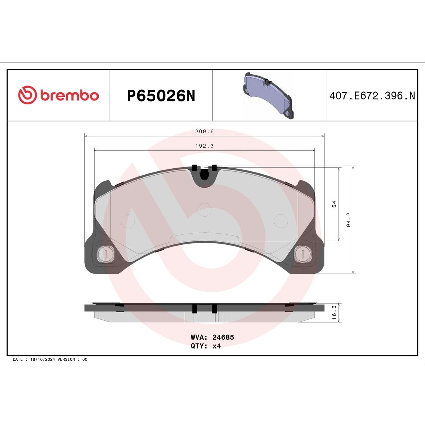 Brembo Disc Brake Pad
