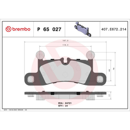 Brembo Disc Brake Pad Set P65027