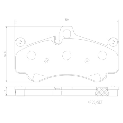 Brembo OE Brembo 01-13 Porsche 911/05-12 Boxster/04-05 Carrera GT Front Premium NAO Ceramic OE Equivalent Pad P65032N