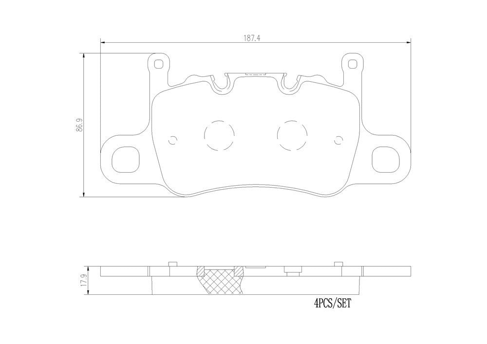 Brembo OE Brembo 2020 Porsche 718 Cayman/2021 718 Spyder/14-19 911 Rear Premium NAO Ceramic OE Equivalent Pad P65037N
