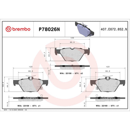 Brembo Disc Brake Pad Set P78026N
