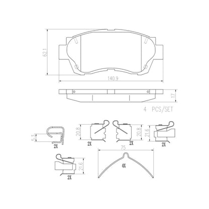 Brembo Disc Brake Pad Set P83027N