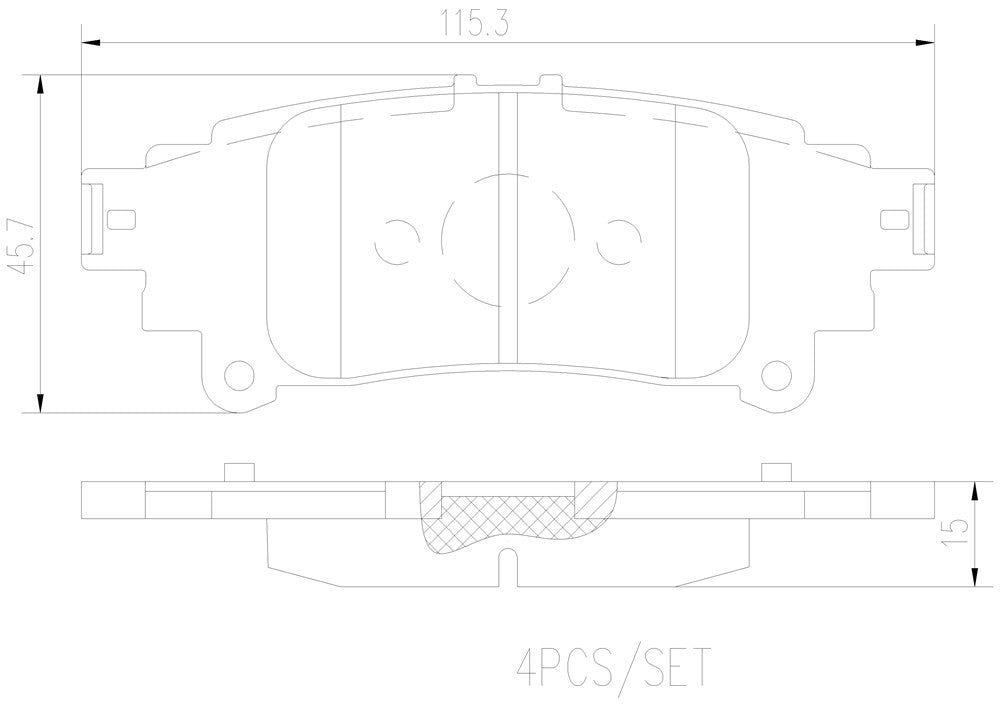 Brembo OE Brembo 14-15 Lexus IS250/IS350/12-17 Toyota Prius V Rear Premium NAO Ceramic OE Equivalent Pad P83153N