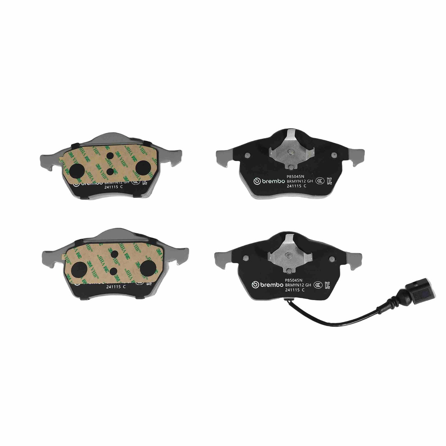 Brembo OE Brembo 00-06 Audi TT Premium NAO Ceramic OE Equivalent Pad - Front P85045N