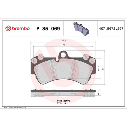 Brembo Disc Brake Pad Set P85069