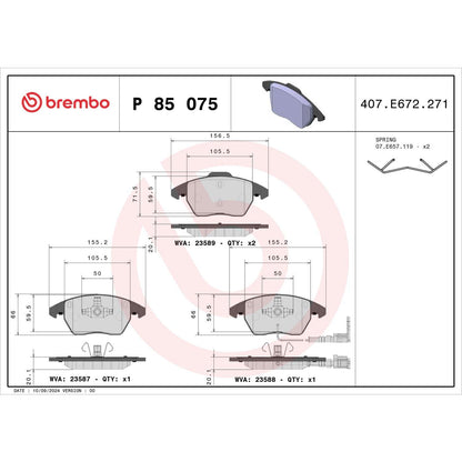 Brembo Disc Brake Pad Set P85075