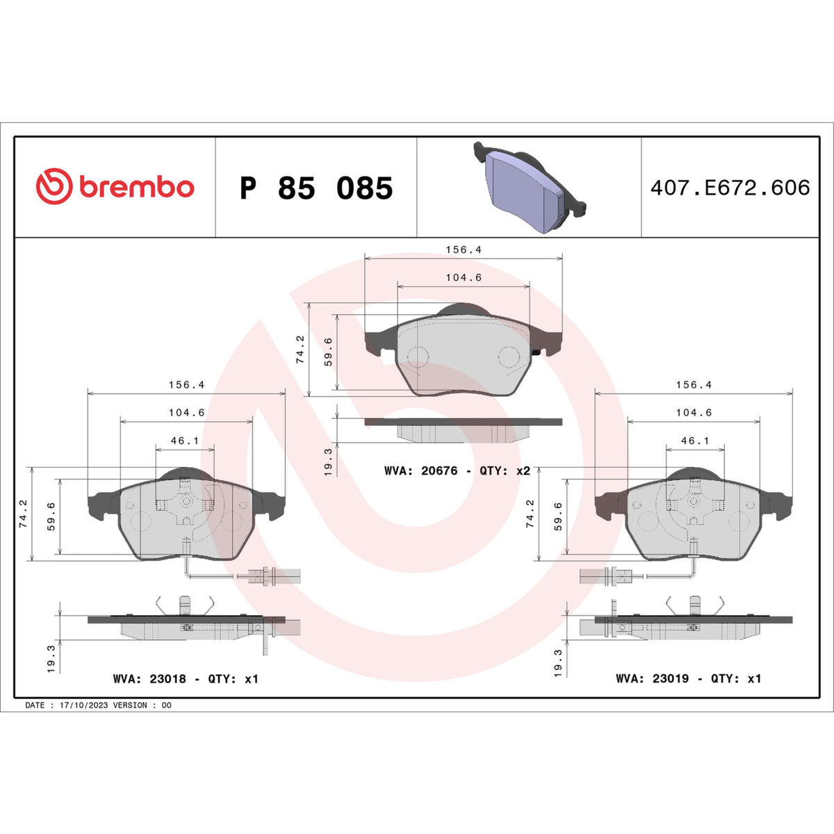 Brembo Disc Brake Pad Set P85085