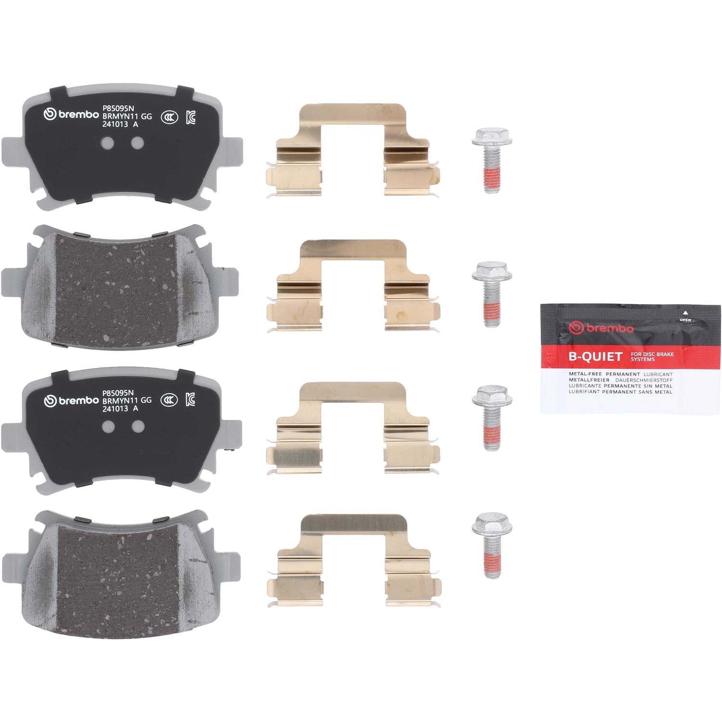 Brembo OE Brembo 08-09 Audi TT Quattro/09-15 TTS Quattro/15-20 GTI Rear Premium NAO Ceramic OE Equivalent Pad P85095N