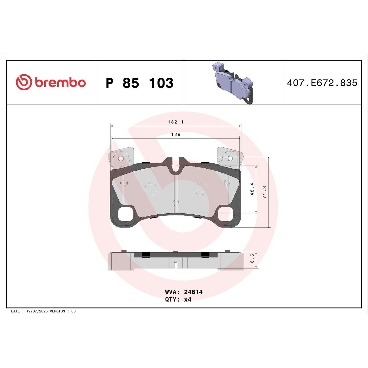 Brembo Disc Brake Pad Set P85103