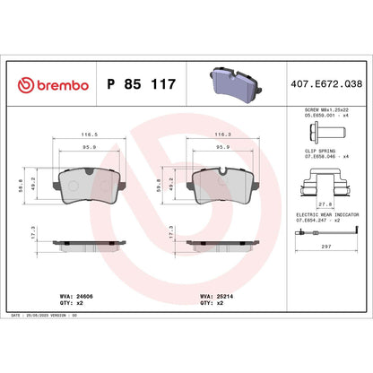 Brembo Disc Brake Pad Set P85117