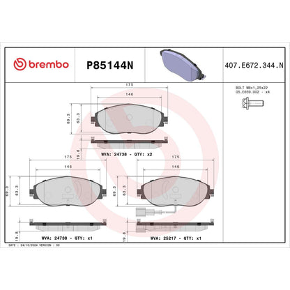 Brembo Disc Brake Pad Set P85144N