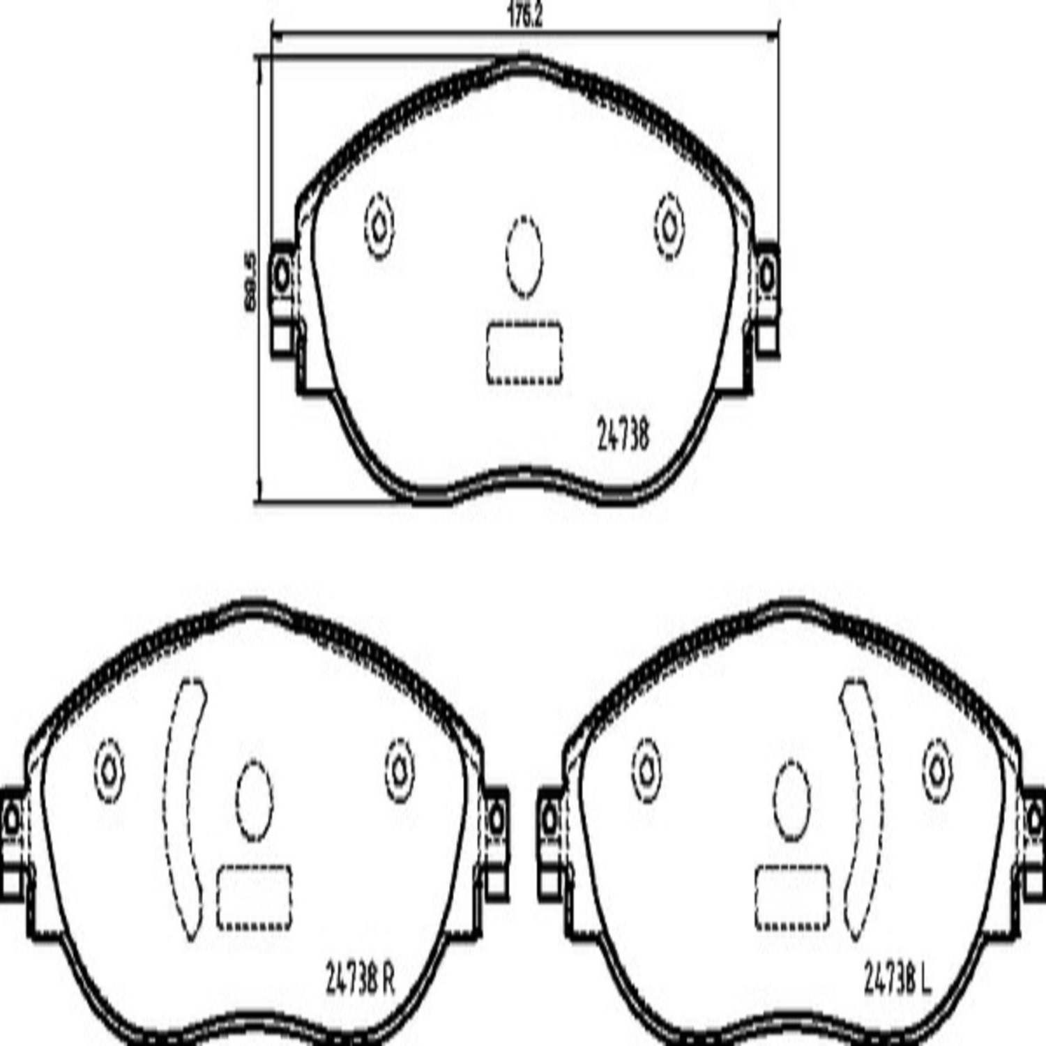 Brembo OE Brembo 18-20 Volkswagen Tiguan Front Premium Low-Met OE Equivalent Pad P85166