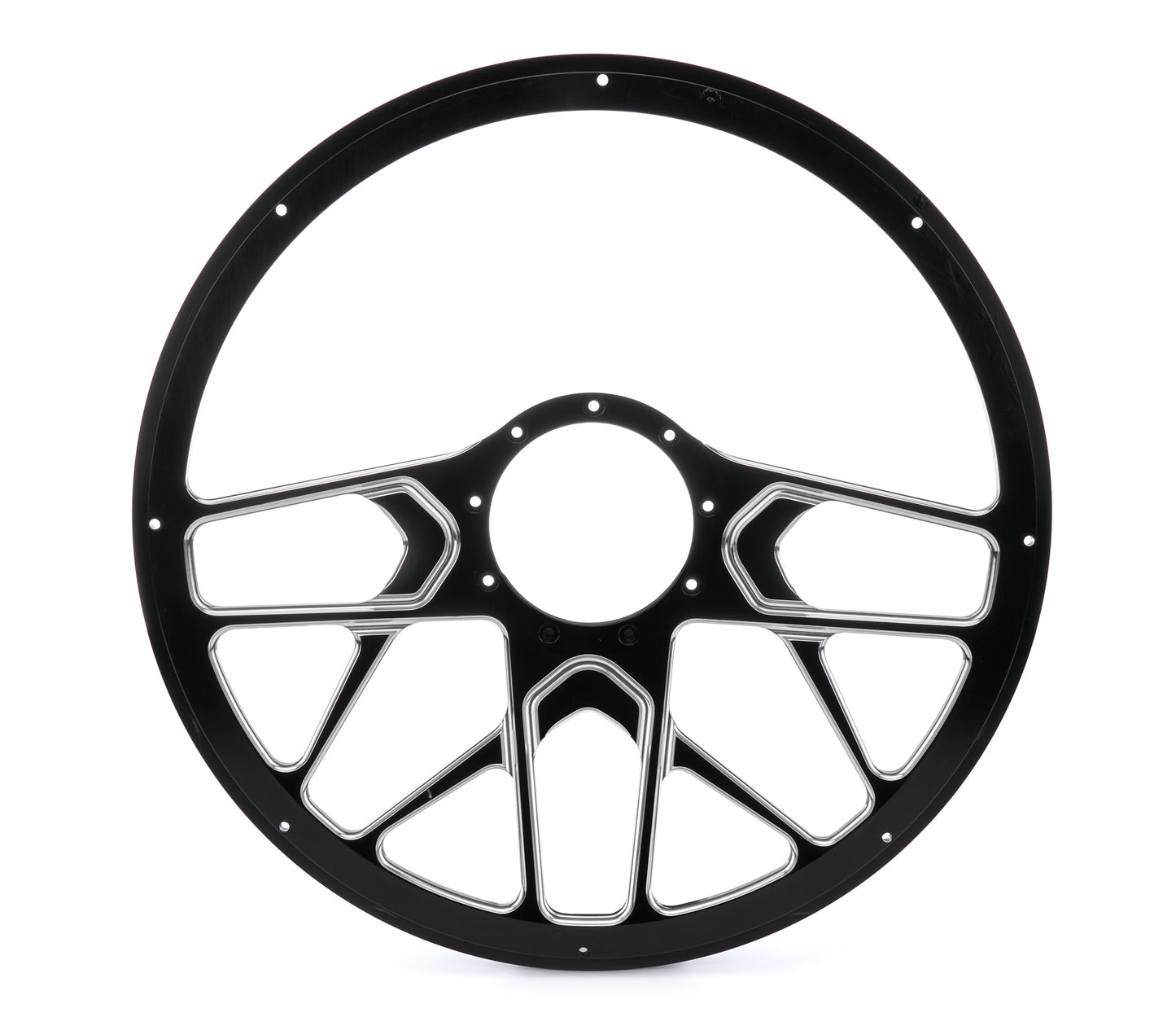 BILLET SPECIALTIES Steering Wheel 1/2 Wrap 15.5in Redline Polished Steering and Components Steering Wheels and Components main image