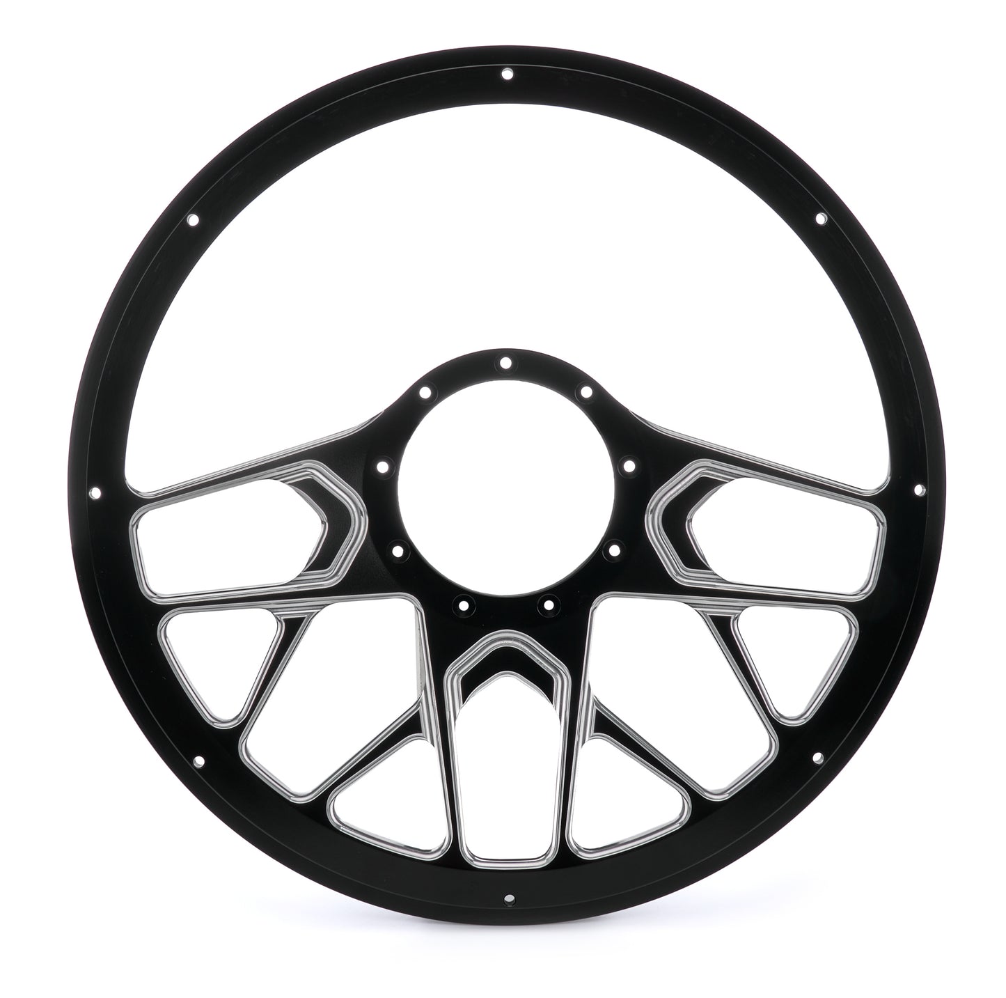 BILLET SPECIALTIES Steering Wheel 1/2 Wrap 14in Redline Black Steering and Components Steering Wheels and Components main image