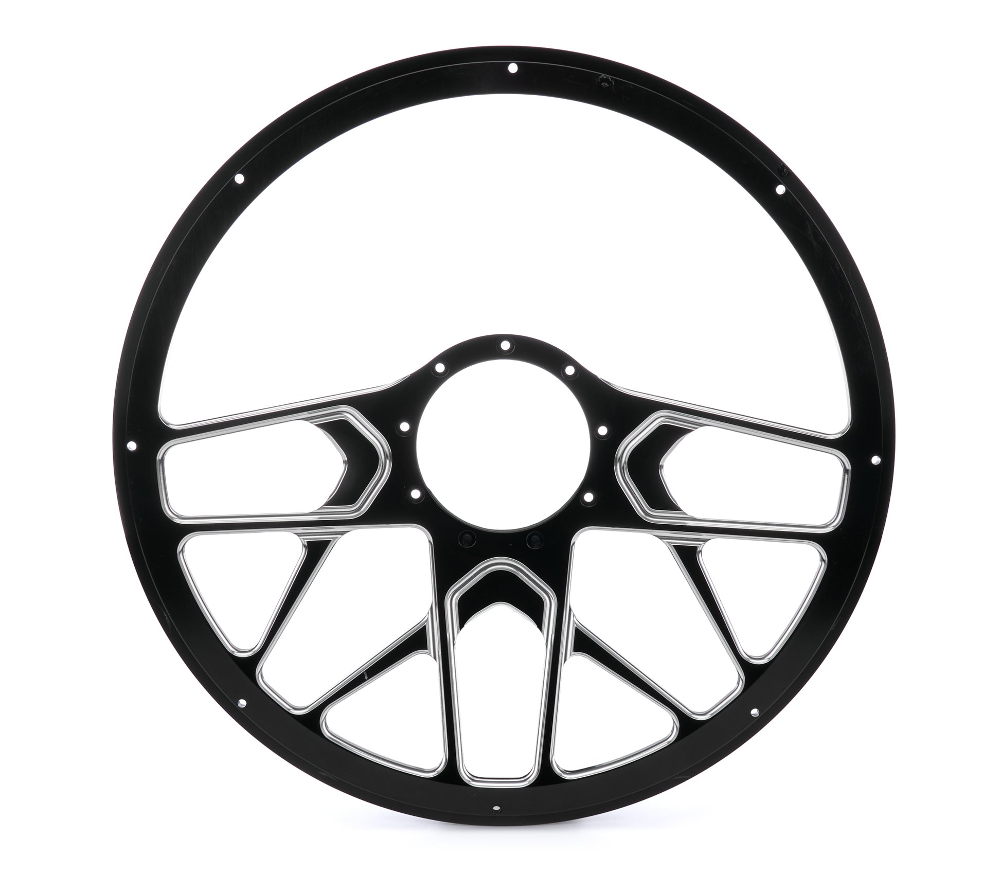 BILLET SPECIALTIES Steering Wheel 1/2 Wrap 15.5in Redline Black Steering and Components Steering Wheels and Components main image