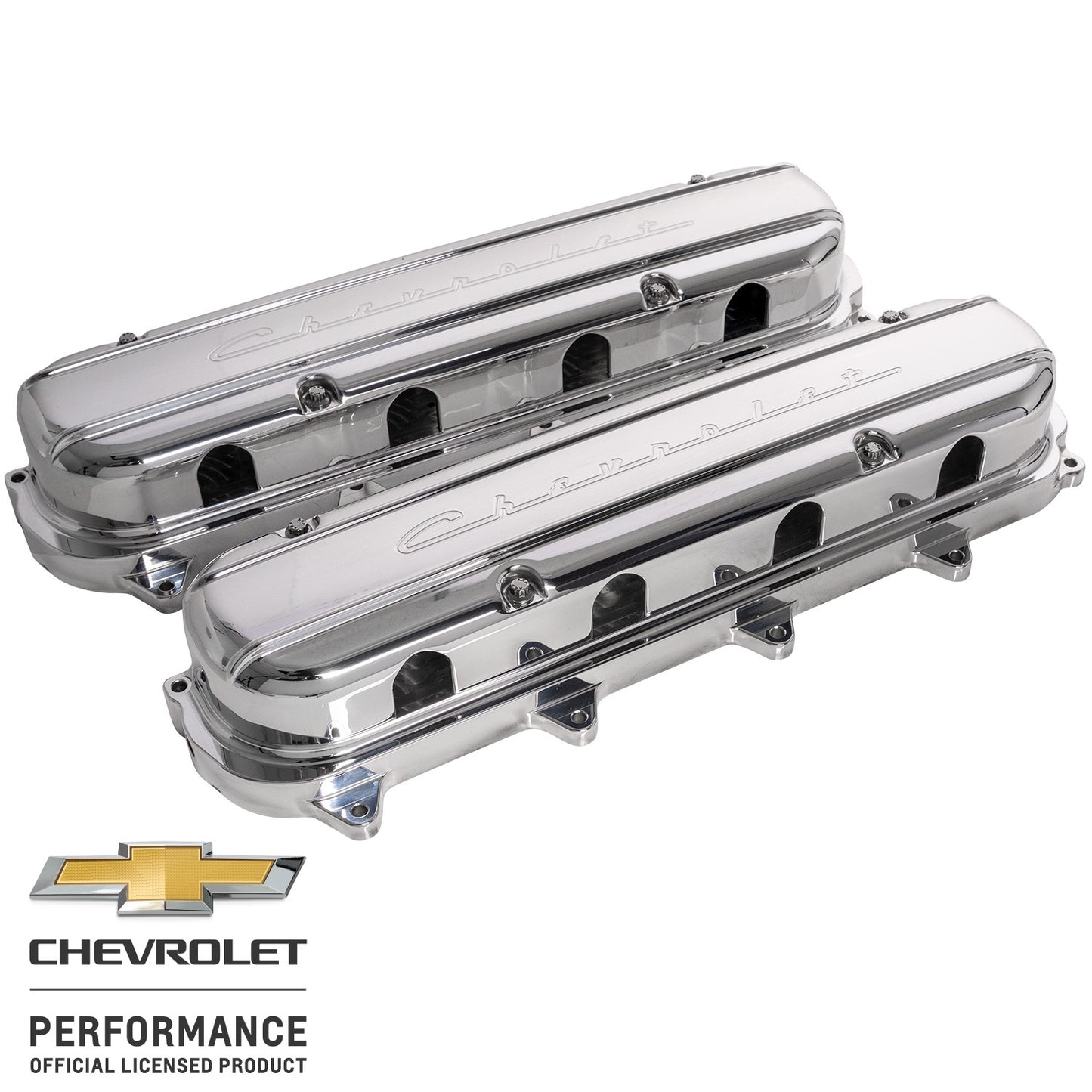 BILLET SPECIALTIES Valve Covers Gen V LT Chevrolet Script Pol. Engines and Components Engine Covers, Pans and Dress-Up Components main image