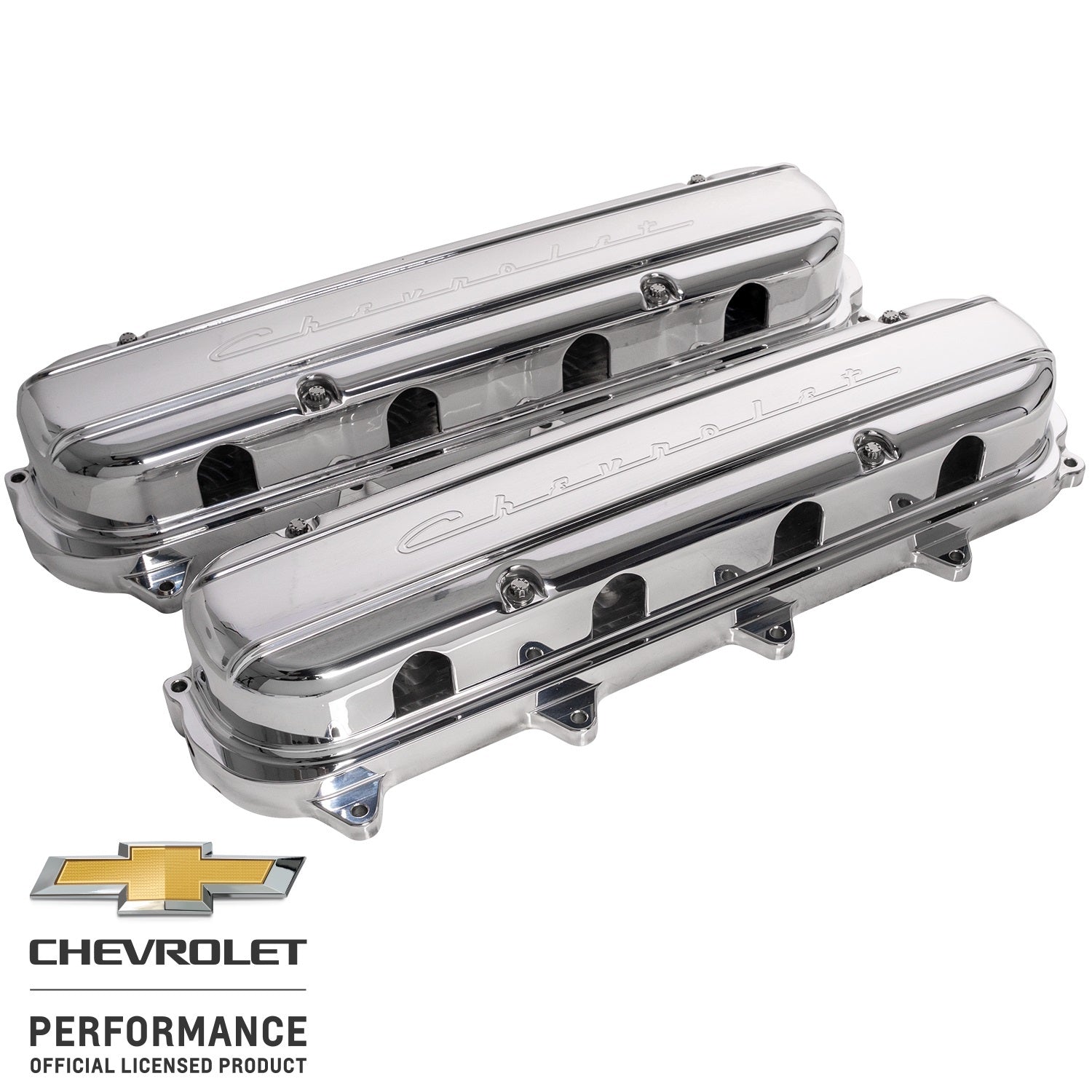 BILLET SPECIALTIES Valve Covers Gen V LT Chevrolet Script Pol. Engines and Components Engine Covers, Pans and Dress-Up Components main image