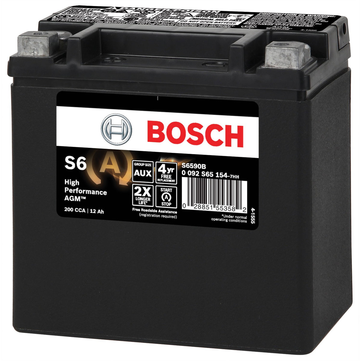 Bosch High Performance AGM Starter Battery for Start/Stop systems S6590B