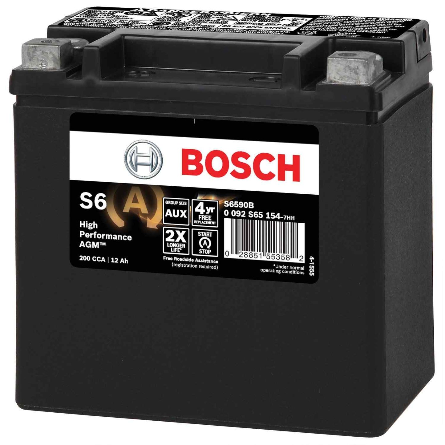 Bosch High Performance AGM Starter Battery for Start/Stop systems S6590B