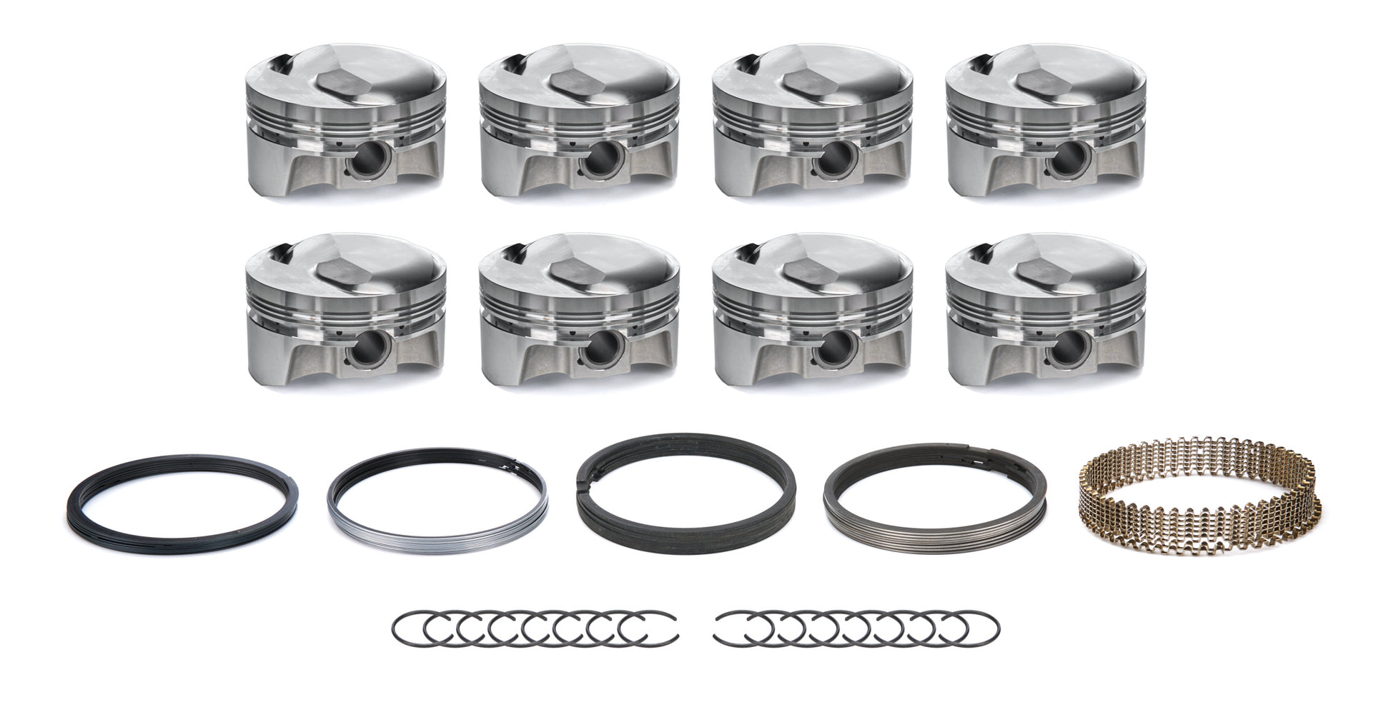 BULLET PISTONS BBC Dome Piston Set w/Rings 4.280 Bore Engines and Components Pistons and Piston Rings main image