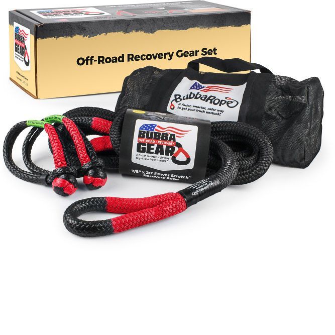 Bubba Gear Truck Recovery Gear Set 7/8in x 30ft Black/Red Tie-Down Straps and Components Tow Straps and Components main image