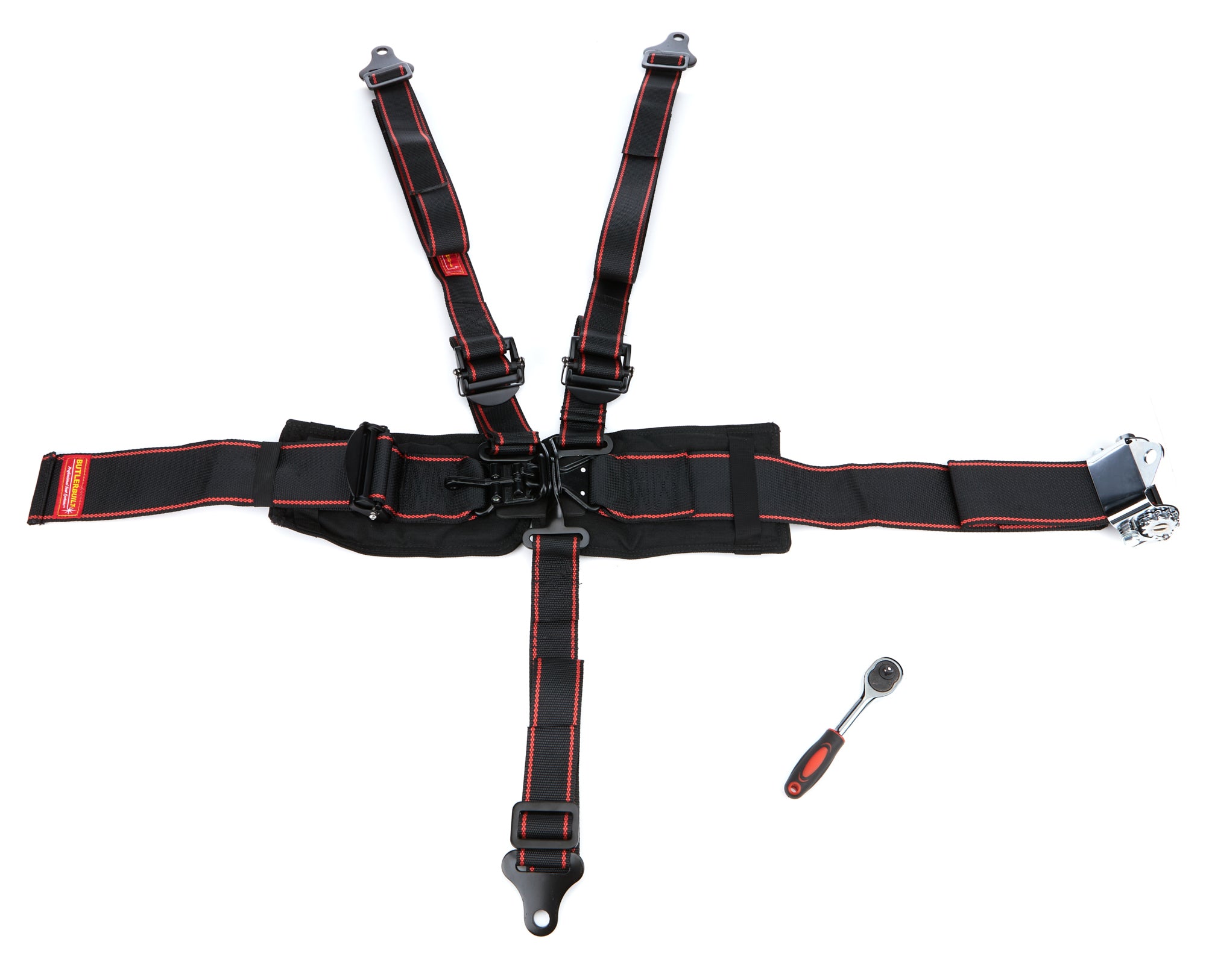 Butlerbuilt Harness Elite 5pt L&L P/U Ratchet Black Safety Restraints Seat Belts and Harnesses main image