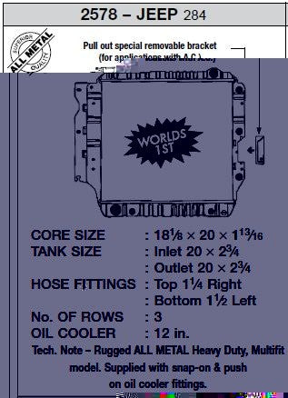 CSF 87-04 Jeep Wrangler (3 ROW copper core) *Discontinued