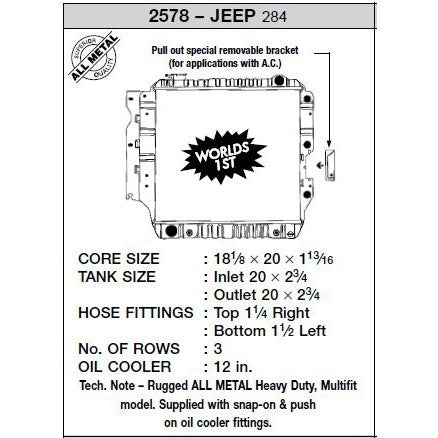 CSF 87-04 Jeep Wrangler (3 ROW copper core) *Discontinued
