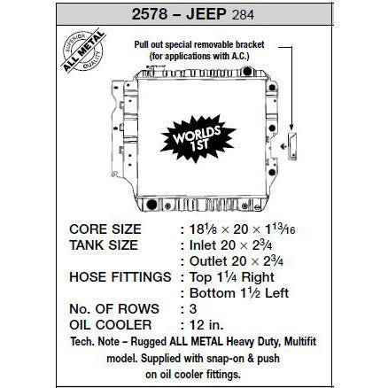 CSF 87-04 Jeep Wrangler (3 ROW copper core) *Discontinued