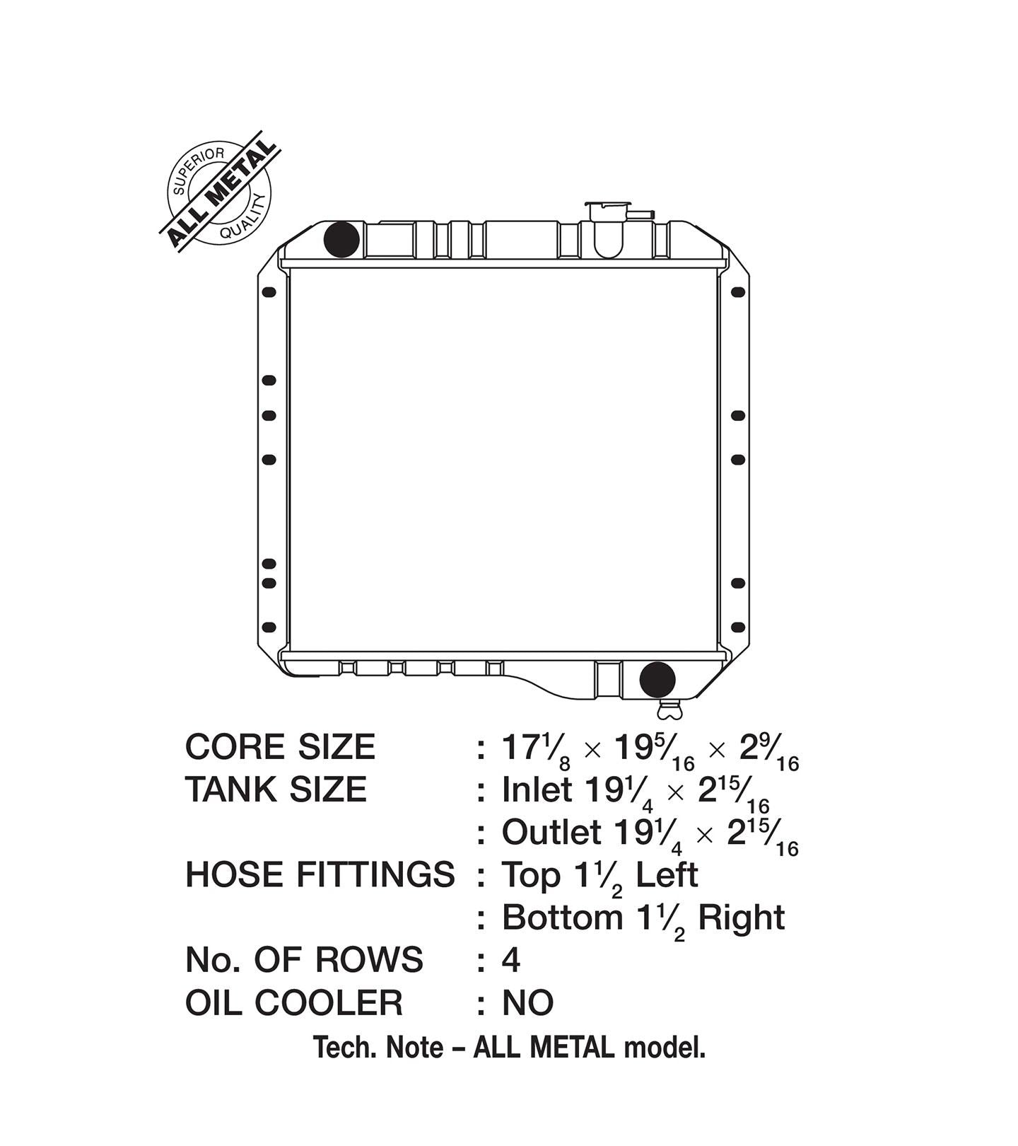 CSF 70-74 3.9L Toyota Landcruiser & Also 75-80 4.2L (4 Row Copper Core)