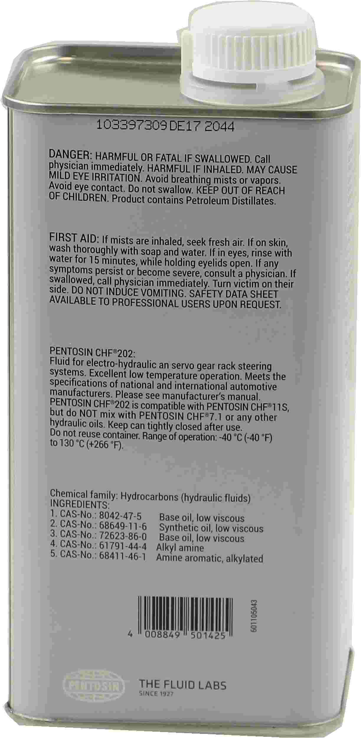 Pentosin Convertible Top Hydraulic Pump Fluid 8403107