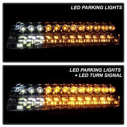 SPYDER Xtune Chevy Silverado 99-02 LED Amber Bumper Lights Chrome CBL-CS99-LED-E 5014573