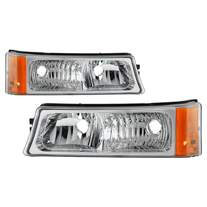 SPYDER Xtune Chevy Silverado 03-06 Bumper Lights Amber Reflector Chrome CBL-JH-CSIL03-AM-E 5079299