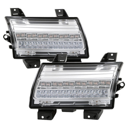 Spyder Jeep Wrangler 2018-2019 (LED Model Only) LED Front Bumper Lights - Sequential Signal - Chrome 5086792