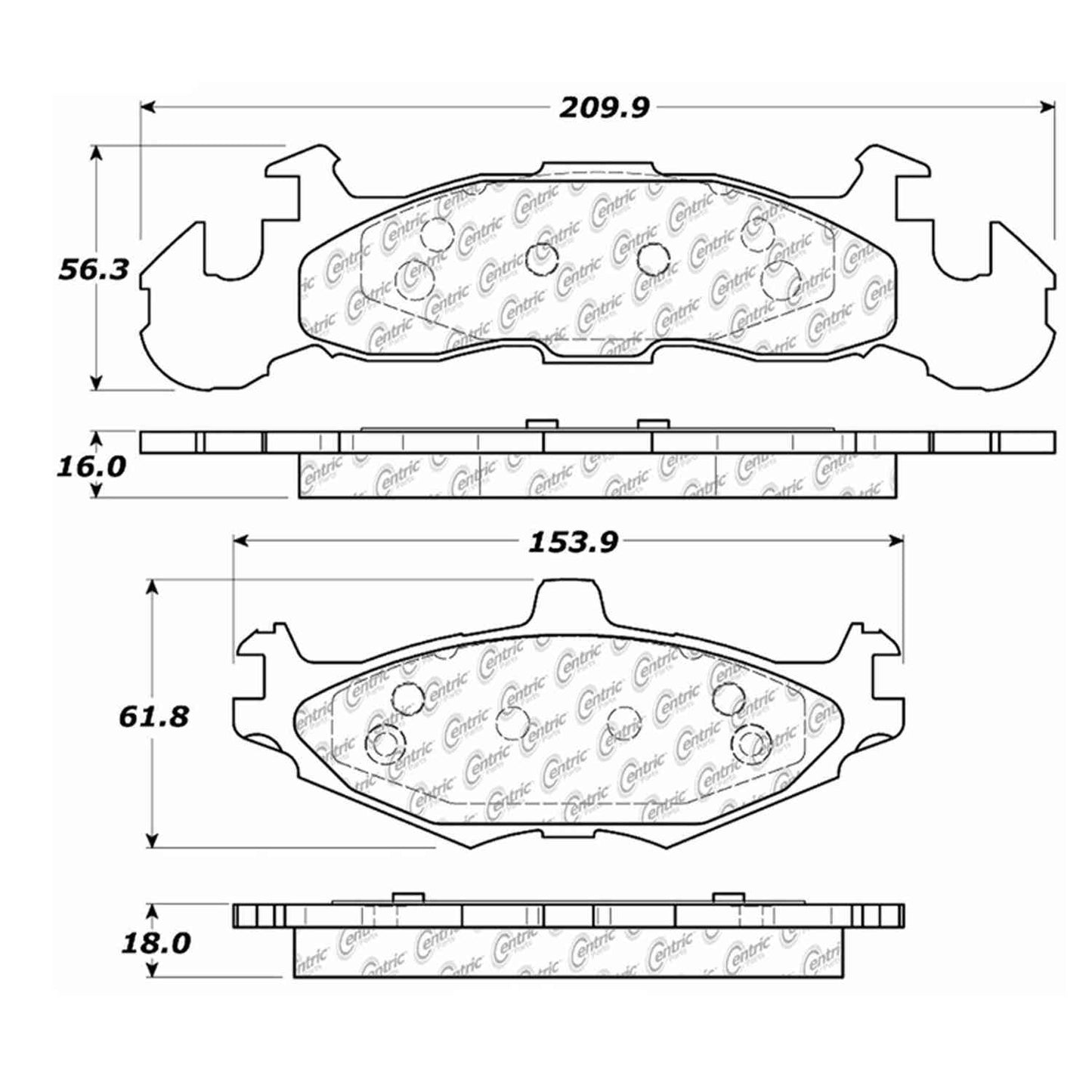 Centric Parts Disc Brake Pad Set 100.02070