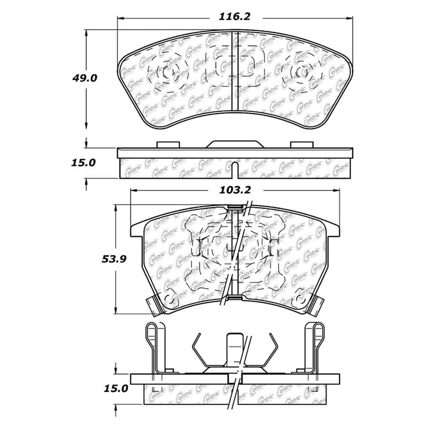 Centric Parts Disc Brake Pad Set 100.03330