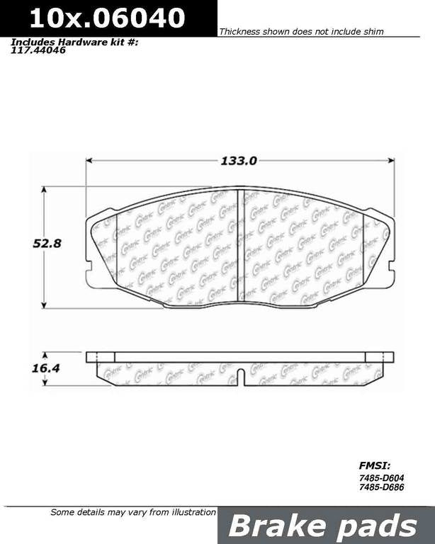 Centric Parts Disc Brake Pad Set 100.06040