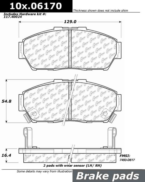 Centric Parts Disc Brake Pad Set 100.06170